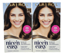 2 Clairol Nice &#39;N Easy 5 Medium Brown Permanent Hair Color Cream - £20.43 GBP