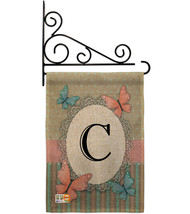 Butterflies C Initial Burlap - Impressions Decorative Metal Fansy Wall Bracket G - £27.15 GBP