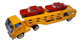 Vintage 1968 Tonka Car Carrier 2840 w/ Two Pristine Ford Mustangs Unrestored - £133.43 GBP