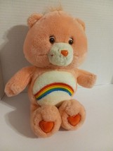 Care Bear Cheer Bear Pink Rainbow Stuffed Bear 13&quot; 2002 Plush Vtg - £6.72 GBP