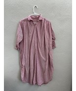 Unbranded Womens Nightgown Size Unknown Red White Stripped Henley 3/4 Sl... - $9.48