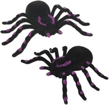 2pc-SET Flocked GIANT BLACK / BROWN TARANTULA SPIDERS Halloween Prop Dec... - $9.06 CAD
