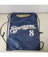 Milwaukee Brewers Drawstring Backpack Bag Braun #8 Jersey Players Choice - $12.98