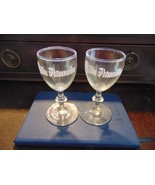 Set of 2 -VILLA ARMANDO apéritif OR wine GLASSES 4 5/8&quot; TALL. FREE SHIP - $22.50