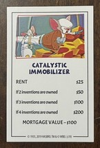 Monopoly Animaniacs 2019 Game Part Replacement Title Deed CATALYSTIC IMM... - $2.99