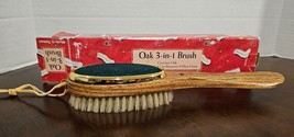 Genuine Oak 3 in 1 Fabric Lint Clothing Brush Handle Bristle Brush Shoe ... - $12.59