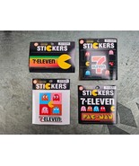 RARE 7-Eleven Pac-Man Bandai Namco Stickers 4pc Set Retro Vintage Arcade... - $277.05 MXN