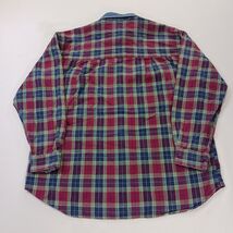 Faded Glory Men's Flannel Large Blue/Red Plaid Pockets Long Sleeve Chest 44" image 2