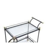 Cyrus Serving Cart, Clear Glass &amp; Black/Gold Finish - $421.01 CAD