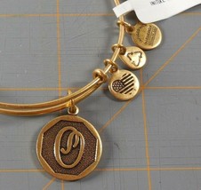 Alex and Ani Monogram Initial O Expandable Wire Bracelet Rafaelian Gold ... - £6.25 GBP