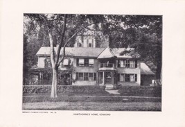 Vintage Print Brown&#39;s Famous Pictures - Hawthorne&#39;s Home Concord - No. 82 - £3.14 GBP