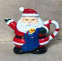 Vintage Spirit Of Christmas Mr Santa Teapot Novelty Holiday Festive Kitsch - $11.88