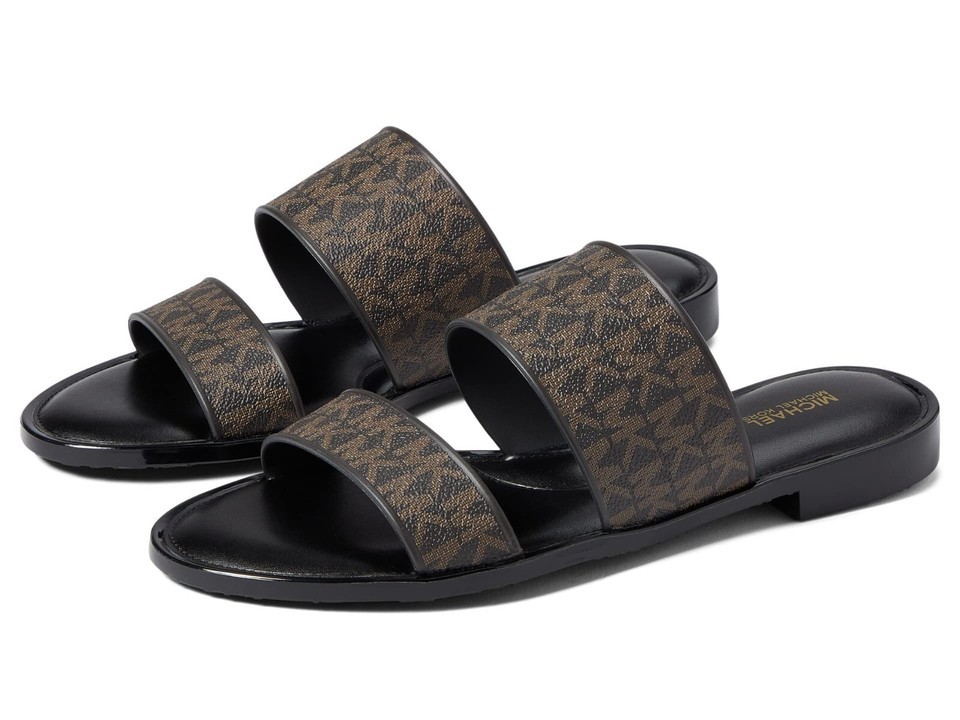 Women's Michael Kors Kennedy Jelly Slide Sandal Brown Signature 8 M NEW Item image 5