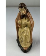 Vintage Nativity Scene Joseph Kneeling Painted Figure Unbranded No Staff... - $11.87