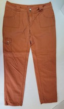 EMS Eastern Mountain Sports Pants Rust Color 100% Cotton Pockets Zip Snap Women - £10.31 GBP