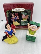 1997 Hallmark Disney Pair 2 Ornaments Snow White &amp; The Seven Dwarfs Anniversary - £9.09 GBP