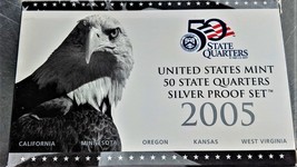  MINT STATE COINS 2005 SILVER QUARTER PROOF SET, 90% silver coins  - $31.00