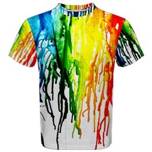 Colorfull dripping rainbow LGBT hip hop punk pop full print sport t shirts - £16.39 GBP