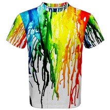 Colorfull dripping rainbow LGBT hip hop punk pop full print sport t shirts - £16.50 GBP