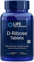 D-RIBOSE  HEALTHY HEART  MUSCLE CELL ENERGY 100 Vege Tablets   LIFE EXTE... - $22.27