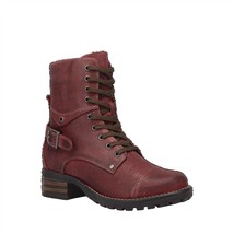 Taos women&#39;s crave leather combat boot in Wine Ruff Out - £137.42 GBP