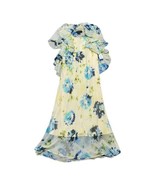 R&amp;M Richards Mid Calf Dress Flowing Yellow Floral Patterns With Sheer Ja... - £51.14 GBP