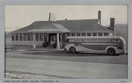 Greyhound Bus Post House Towanda Pennsylvania 1950s postcard - $7.87