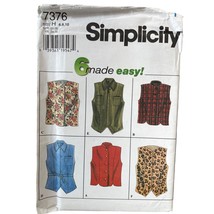 Simplicity Sewing Pattern 7376 Vests Misses Size 6-10 - $8.09