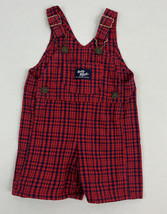 Vintage Oshkosh Baby B&#39;Gosh Vestbak Shortalls Overalls Plaid Boy&#39;s 6-9 months - £29.89 GBP