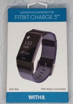 WITHit Woven Nylon Band for Fitbit Charge 3 Adjustable Blue - £3.77 GBP