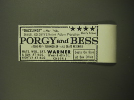 1959 Porgy and Bess Movie Advertisement - Dazzling! - £14.53 GBP