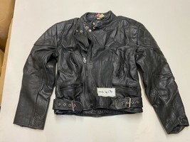 Vintage Motorcycle Black Leather Jacket Armpit/armpit 20&quot; (mc417) - £49.95 GBP