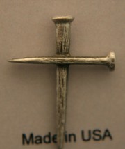 New, Made in USA, pewter, &quot;Believe&quot; crossed nails, Christian Cross pin - £11.80 GBP