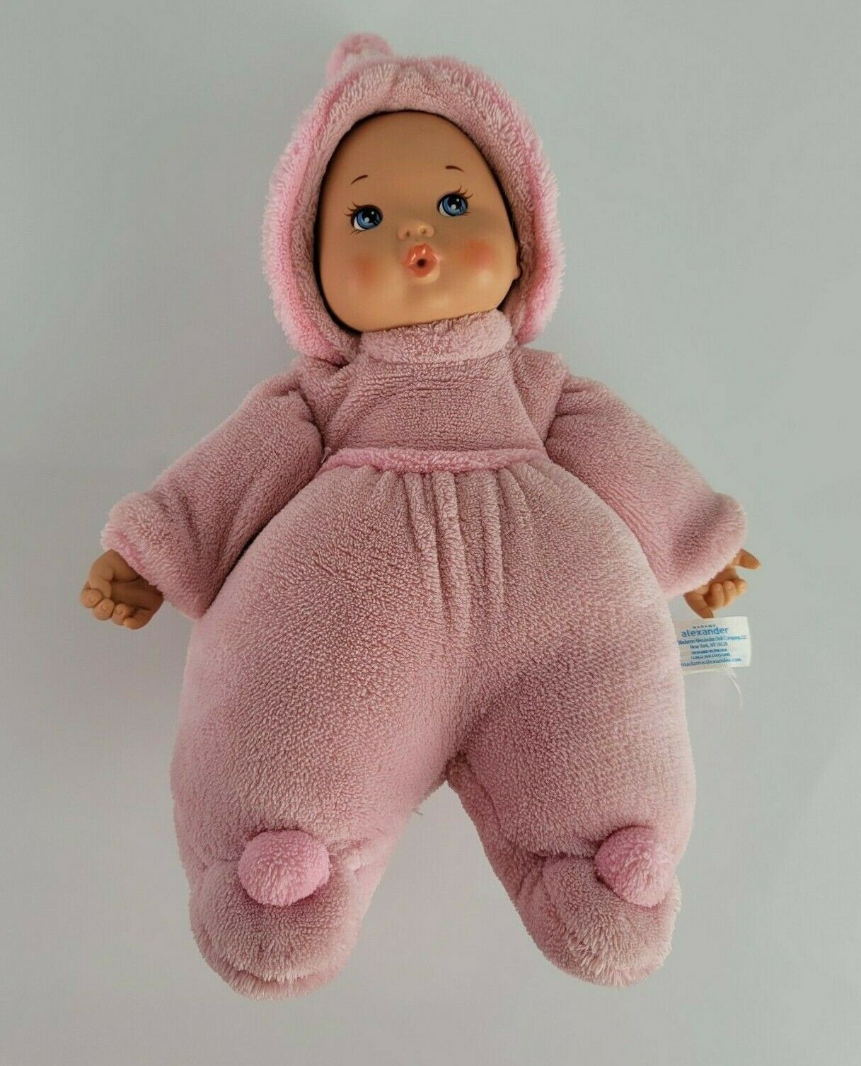 Madame Alexander Baby Girl Doll Pink Stuffed Plush Pink Terrycloth Terry 2016  - £23.36 GBP