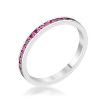 Teresa 0.5ct Garnet CZ Stainless Steel Eternity Band - $409.61 MXN