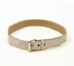 White Rhinestone Belt 1.5 x 39.5 inches Silver Color Buckle - $14.84