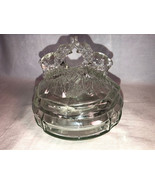 Crystal L.E. Smith Kissing Elephants Powder Jar Depression Glass Mint - $19.99