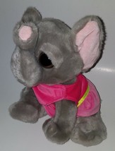 Aurora Gray Elephant Plush 9&quot; Stuffed Animal Toy Wearing Pink Dress - £12.62 GBP