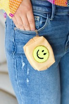 Manilla Smiley Face Patch Coin Purse Keychain - £6.04 GBP