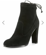 Stuart Weitzman Catch Suede Leather Ankle Tie Bootie in Black $575, Sz 10 - $270.91 CAD