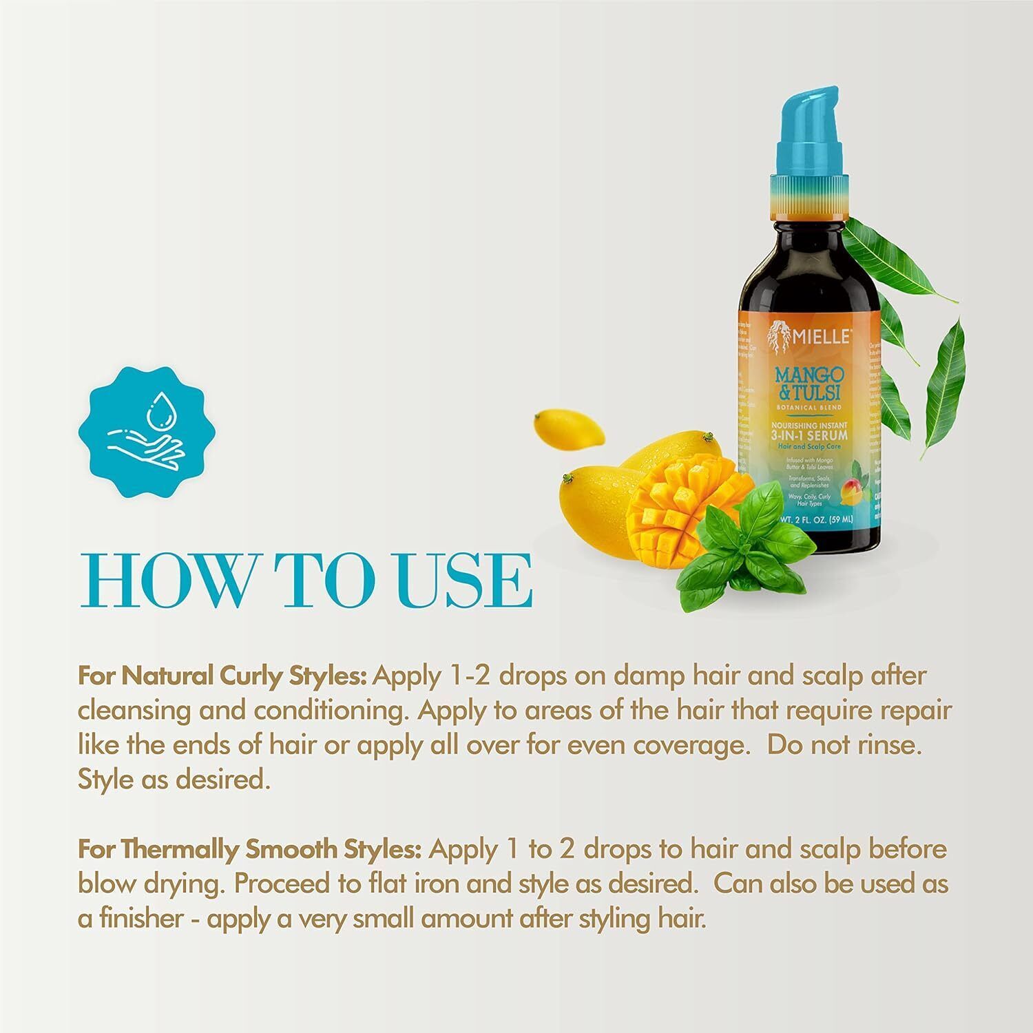 Mielle Organics Mango & Tulsi Nourishing Instant 3-in-1 Serum Item image 4
