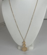 Necklace 18 K Gold Plated Chain and Graduated Coin Pendant Lobster Claw ... - £14.95 GBP