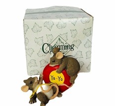 Charming Tails figurine fitz floyd mouse anthropomorphic box ups downs fun yoyo - £23.40 GBP