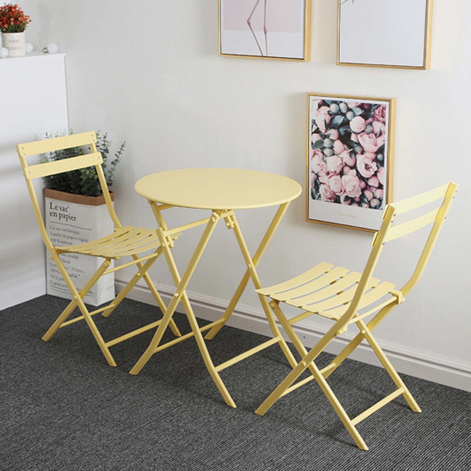 Yellow Foldable Patio Bistro Set - 3 Pieces - $154.99