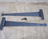 2 Ex Large Strap T Hinges 18&quot; Tee Hand Forged Gate Barn Rustic Medieval ... - £47.84 GBP