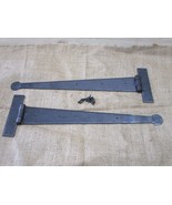 2 Ex Large Strap T Hinges 18&quot; Tee Hand Forged Gate Barn Rustic Medieval ... - £46.85 GBP