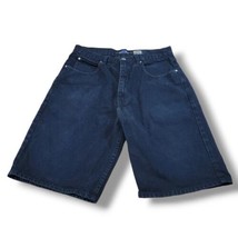 Vintage Anchor Blue Loose Shorts Size 32 W32&quot; x L11&quot; Y2K Jorts Denim Jean Shorts - £38.91 GBP