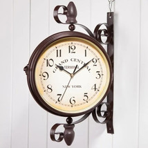 New European Style Vintage Clock Innovative Fashionable Double Sided Wall Clock - £39.03 GBP