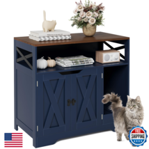 Zykzyk Cat Litter Enclosure Tall Hidden Litter Furniture Cat House Woode... - $223.02