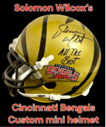 SOLOMON WILCOTS AUTOGRAPHED SIGNED CUSTOM CINCINNATI BENGALS MINI HELMET wAP/COA - $74.24